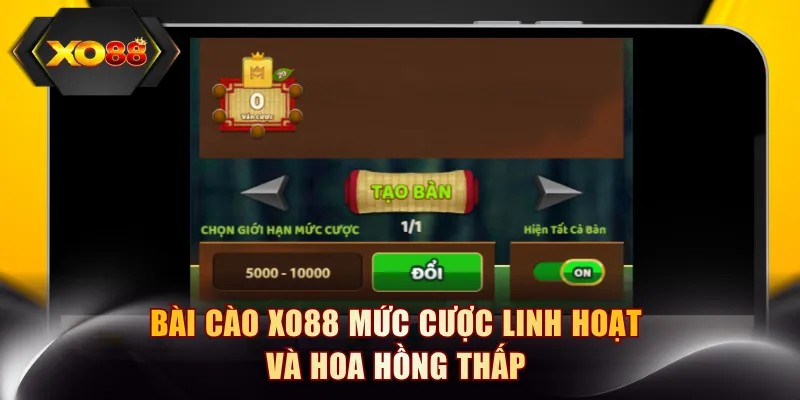 Bài cào XO88 mức cược linh hoạt và hoa hồng thấp