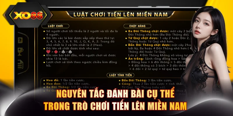 Nguyên tắc đánh bài cụ thể trong trò chơi Tiến lên miền Nam